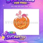 Free Smiling Piglet on Pumpkin Free Halloween Costume Winnie Free SVG - Instant Download