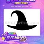 Free Pointy Witch Hat Free Halloween Silhouette Simple Free SVG - Instant Download