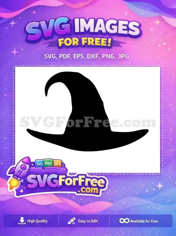 Free Pointy Witch Hat Free Halloween Silhouette Simple Free SVG