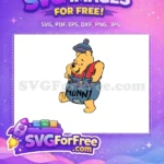 Free Smiling Winnie Free the Pooh with Hat Halloween Free SVG - Instant Download