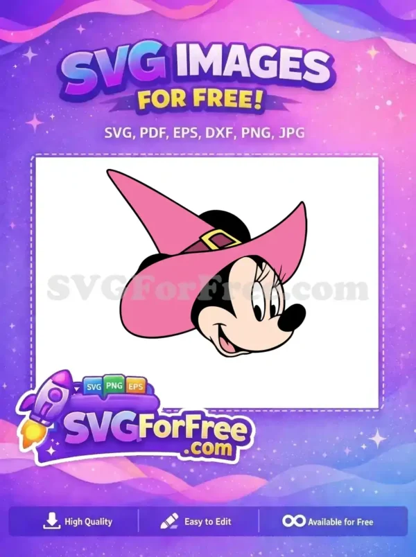 Free Pink Witch Hat Free Smiling Face Halloween Free SVG