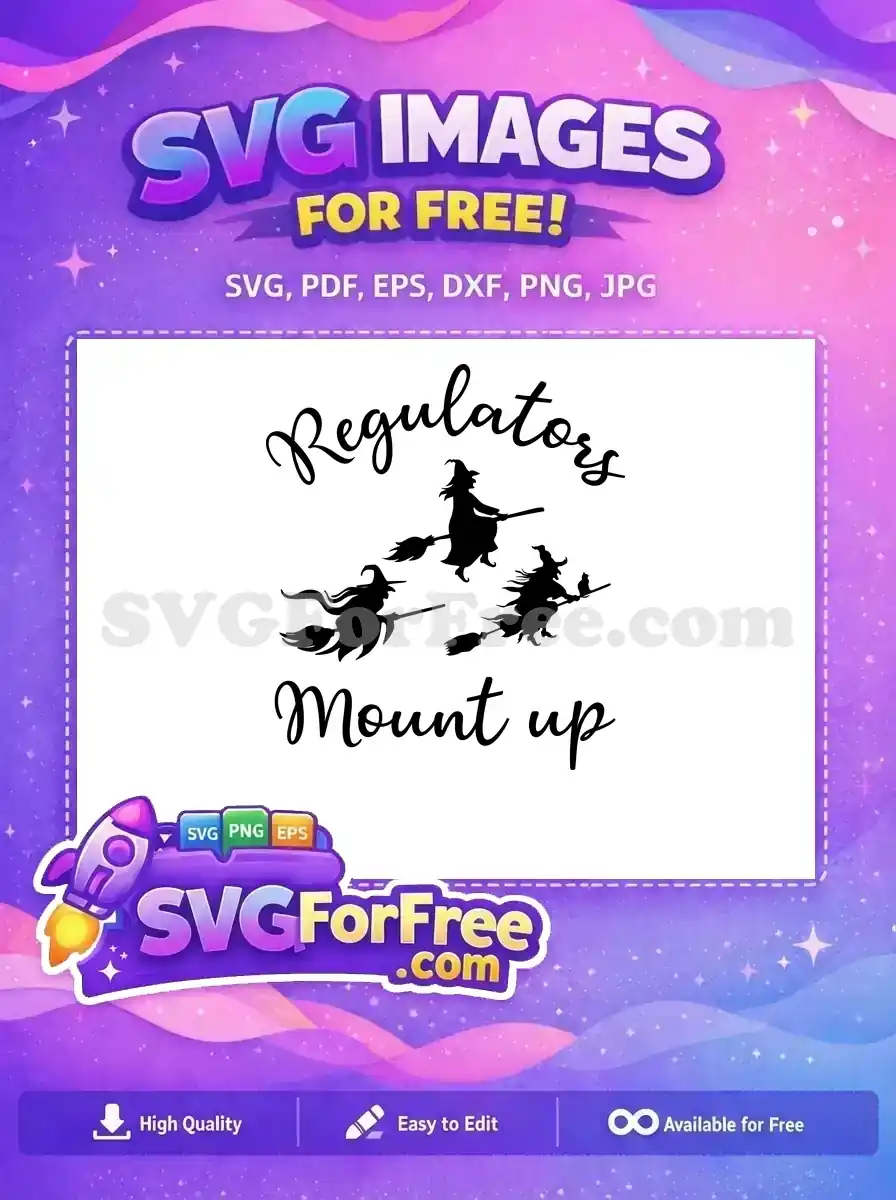 Free Witch Silhouette Free Broom Flight Regulators Mount Up Free SVG