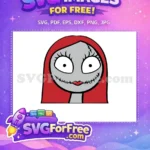 Free Stitched Smiling Sally Free Red Hair Nightmare Before Christmas Free SVG - Instant Download