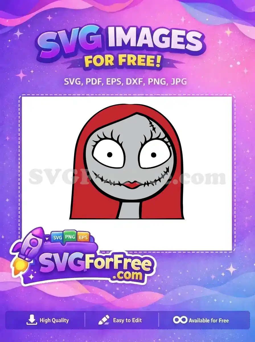 Free Stitched Smiling Sally Free Red Hair Nightmare Before Christmas Free SVG