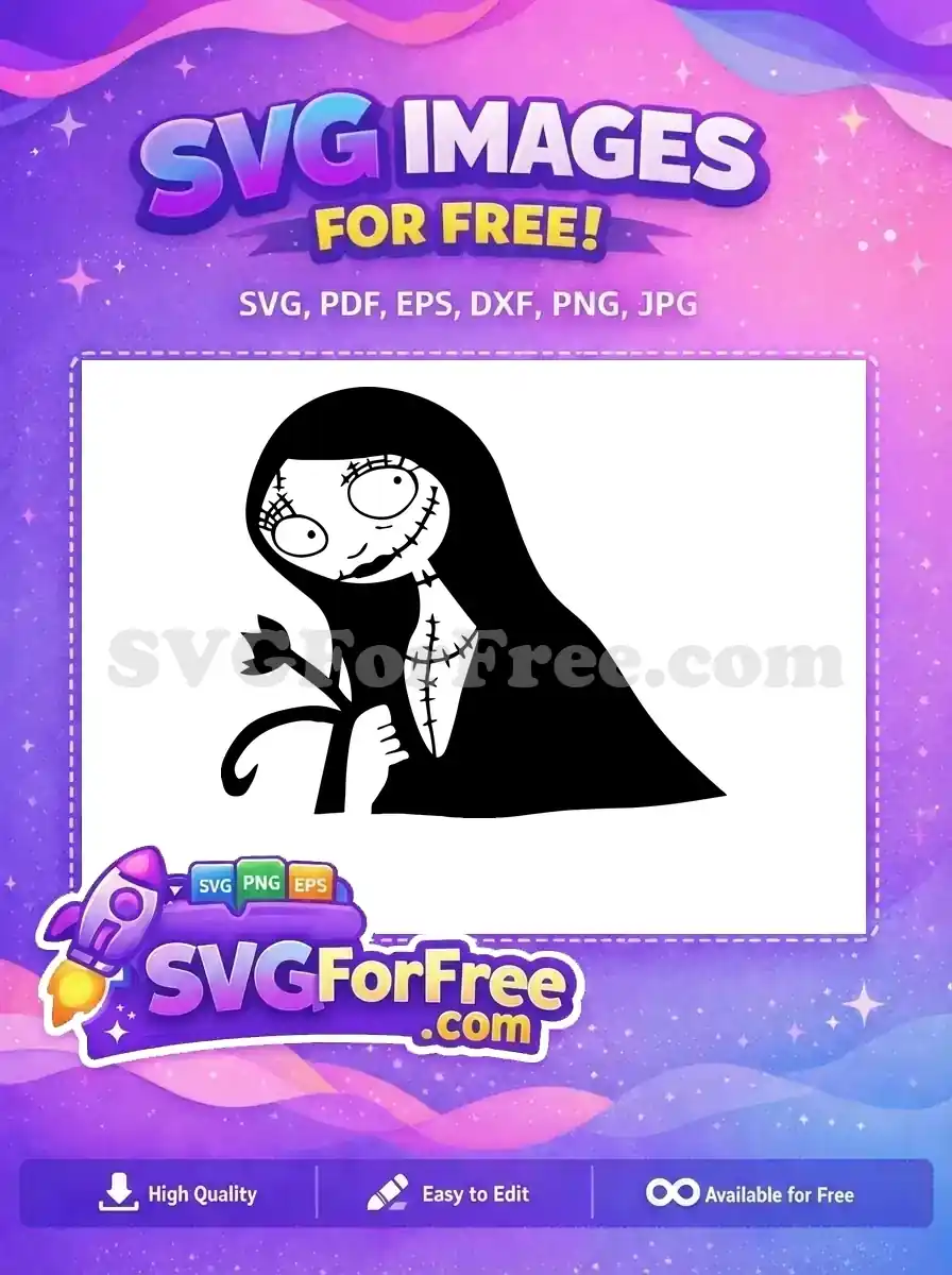 Free Sally Stitches Free Flower Nightmare Before Christmas Free SVG