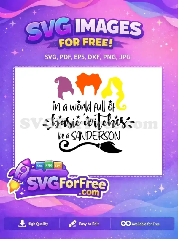 Free Sanderson Sisters Free Basic Witches Hocus Pocus Free SVG