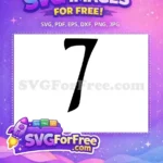 Free Number Seven Silhouette Free Halloween Numbering Free SVG - Instant Download