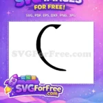 Free Letter C Shape Free Halloween Initial Free SVG - Instant Download