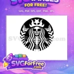 Free Skull Crown Free Skeleton Starbucks Halloween Free SVG 1 - Instant Download