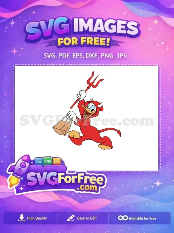 Free Devil Costume Free Trick Bag Donald Halloween Free SVG