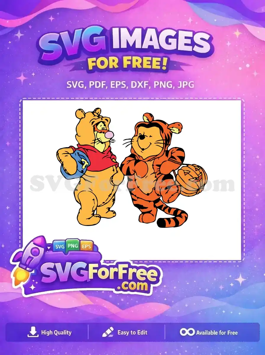 Free Pooh Piglet Costume Free Tigger Pumpkin Halloween Free SVG 2