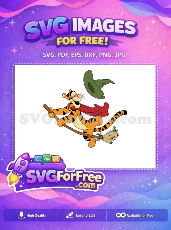 Free Happy Tigger Free Witch Hat Halloween Free SVG Free Happy Tigger Free Witch Hat Halloween Free SVG