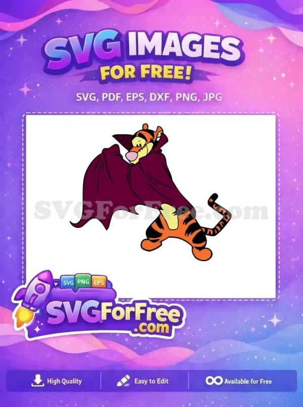 Free Orange Striped Vampire Free Tigger Halloween Free SVG