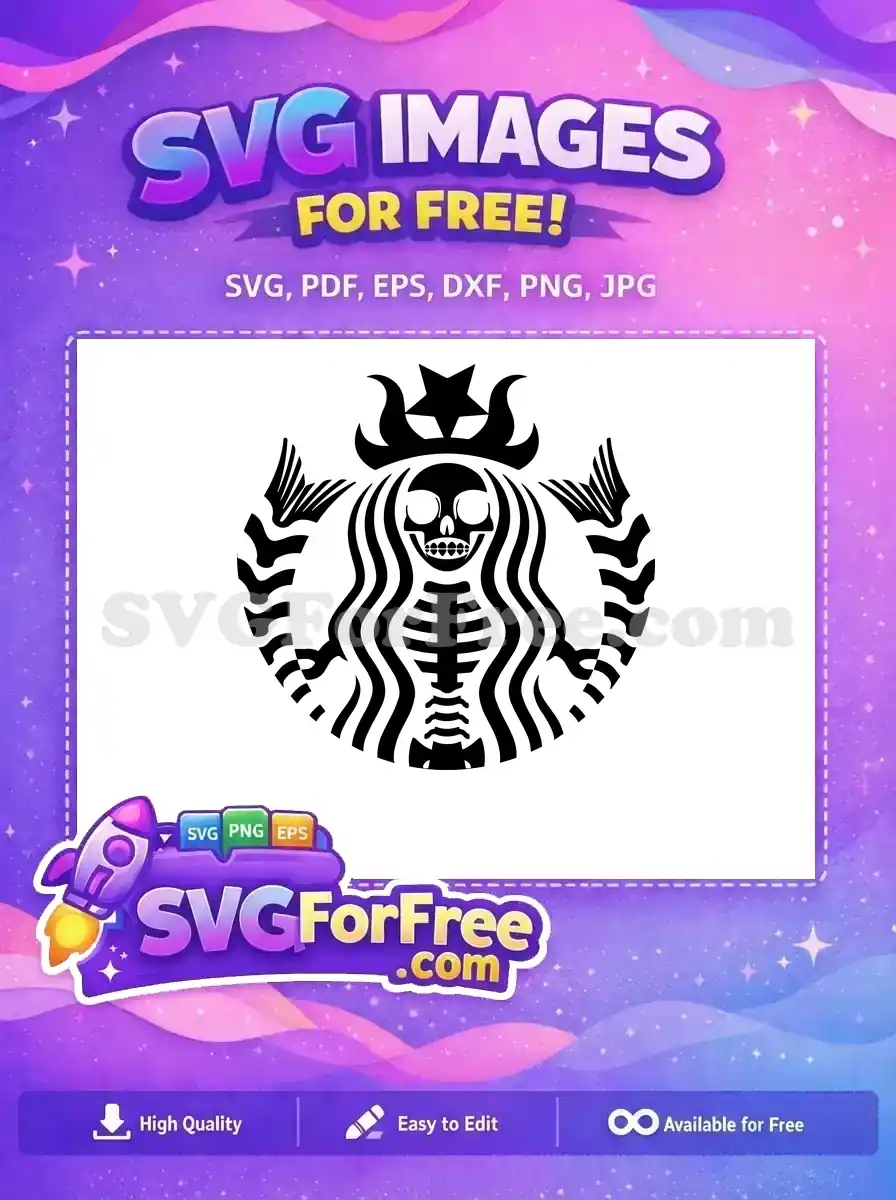 Free Starbucks Skull Free Halloween Black Starbucks Free SVG