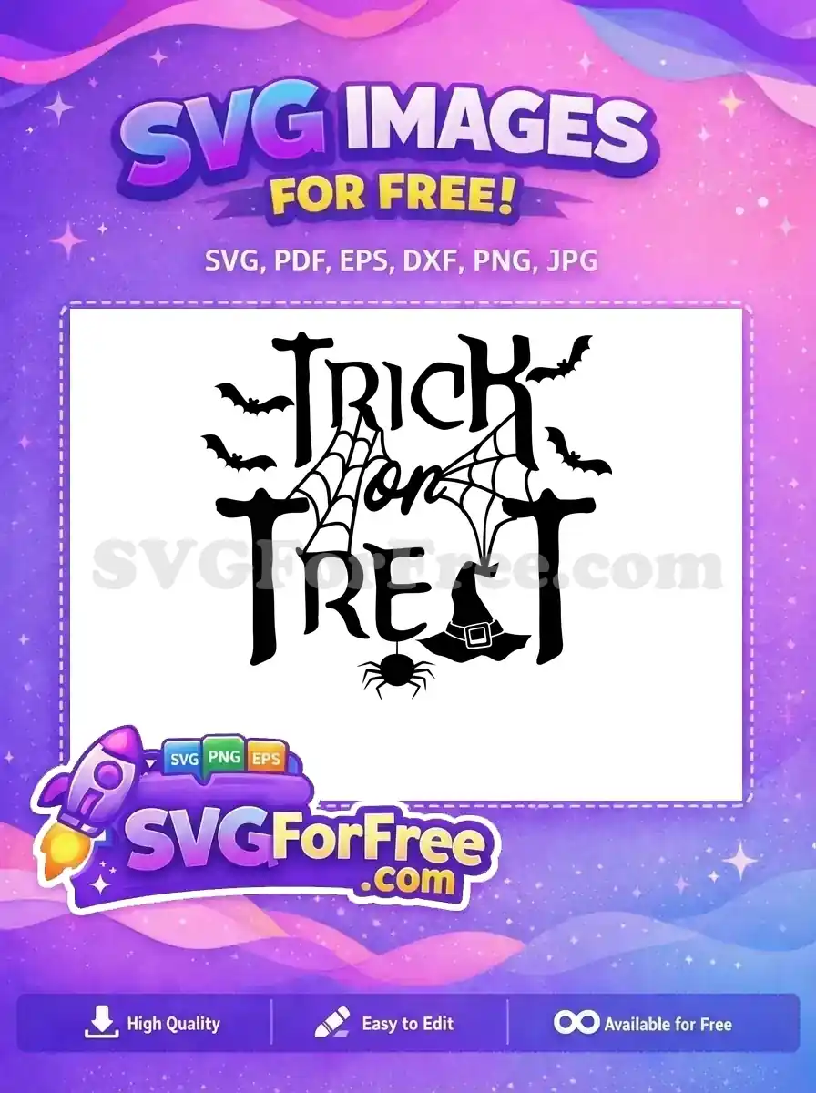 Free Bats Spiders Free Witch Hat Trick or Treat Free SVG