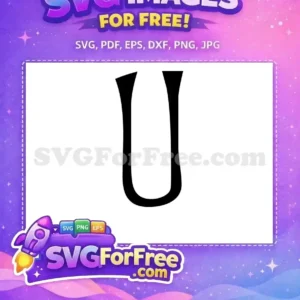 Free Black Letter U Free Halloween Initial Free SVG