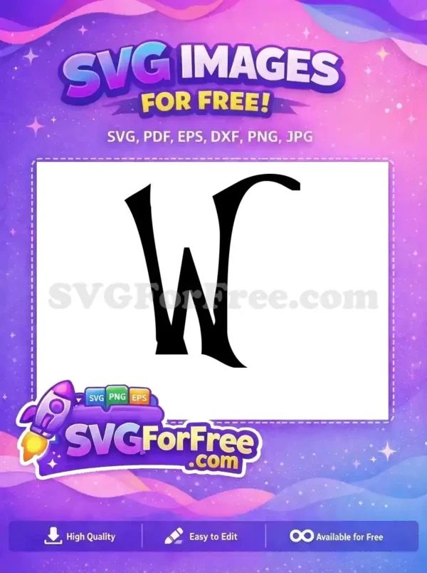 Free Letter W Free Initial Halloween Decoration Free SVG Free Letter W Free Initial Halloween Decoration Free SVG