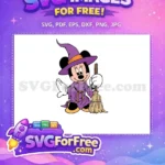 Free Minnie Witch Purple Costume Free Halloween Broom Free SVG - Instant Download