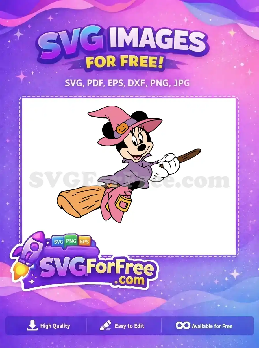 Free Pink Witch Hat Free Broom Halloween Free SVG