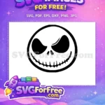 Free Jack Skellington Face Free Evil Grin Nightmare Before Christmas Free SVG - Instant Download
