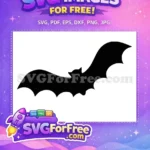 Free Halloween Bat Silhouette Free Flying Bats Spooky Free SVG - Instant Download