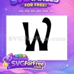 Free Letter W Free Black Silhouette Halloween Free SVG - Instant Download