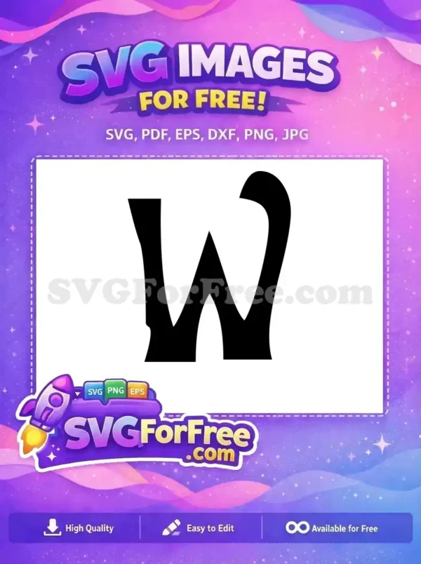 Free Letter W Free Black Silhouette Halloween Free SVG