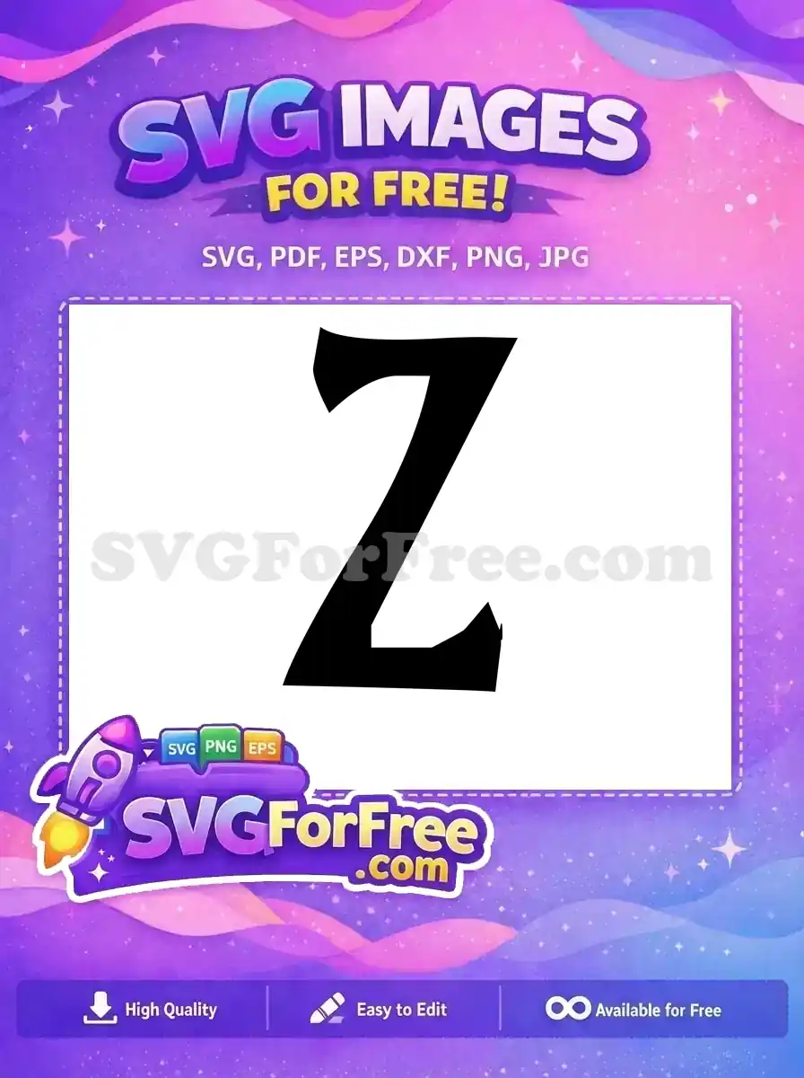 Free Letter Z Free Black Silhouette Alphabet Free SVG