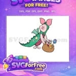 Free Pink Piggy Dragon Costume Free Candy Bag Halloween Free SVG - Instant Download