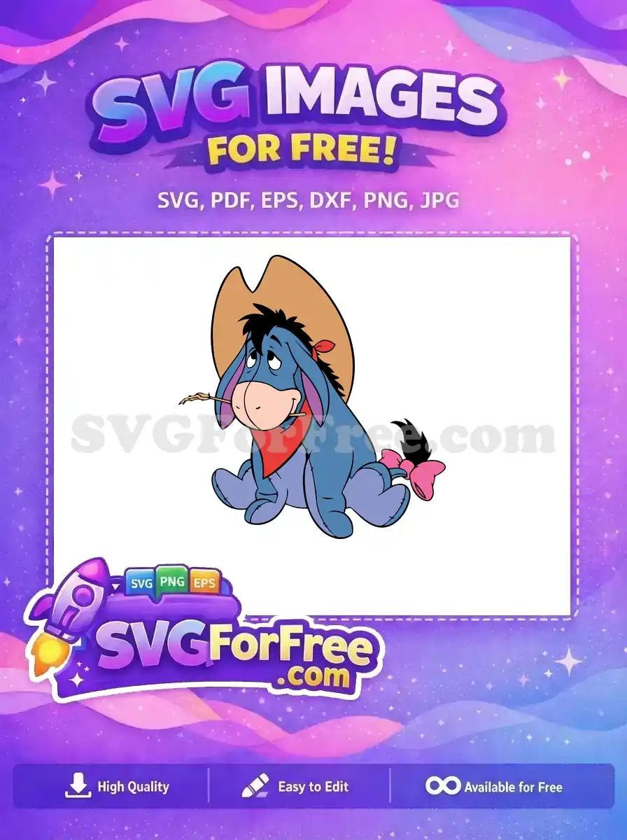 Free Cowboy Hat Free Red Bandana Eeyore Halloween Free SVG