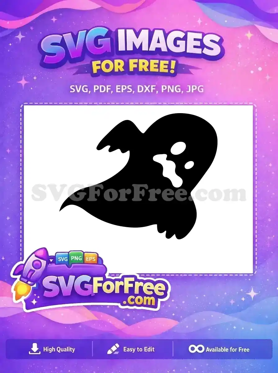 Free Black Silhouette Ghost Free Spooky Apparition Halloween Free SVG