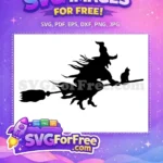Free Pointed Hat Free Black Cat Halloween Free SVG - Instant Download