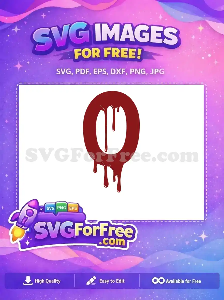 Free Dripping Blood Free Letter O Halloween Free SVG