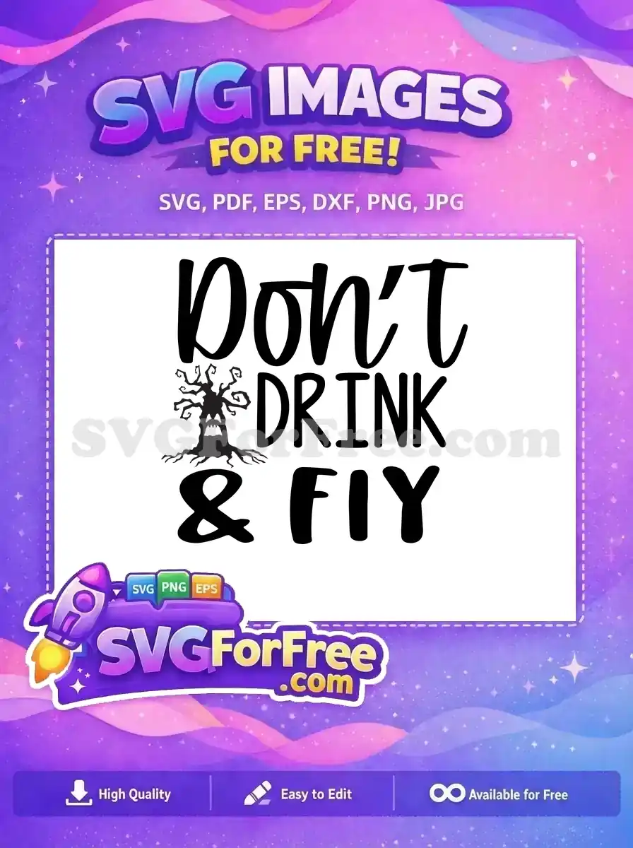 Free Spooky Branches Free Drink and Fly Halloween Free SVG