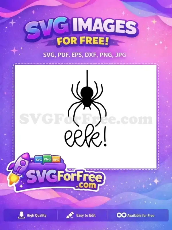 Free Hanging Spider Free Eek Halloween Quotes Free SVG