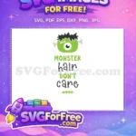 Free One-Eyed Monster Free Hair Don't Care Halloween Free SVG - Instant Download