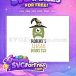 Free Green One-Eyed Free Witch Hat Mommy's Monster Free SVG - Instant Download