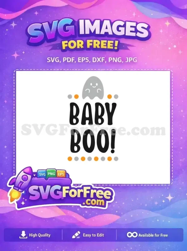 Free Cute Ghost Free Baby Boo Halloween Free SVG 1
