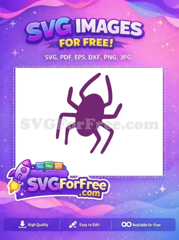 Free Simple Spider Free Purple Silhouette Halloween Free SVG