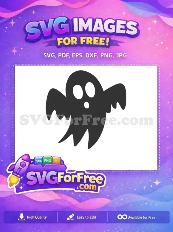 Free Simple Ghost Free Spooky Halloween Silhouette Free SVG 2