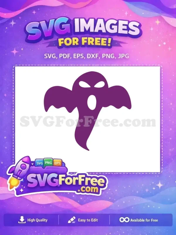 Free Purple Ghost Scared Free Halloween Quotes Free SVG