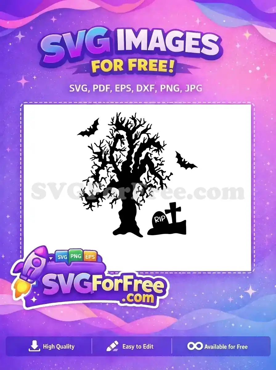 Free Spooky Tree Free Bats Halloween Quotes Free SVG