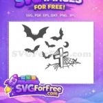 Free Bats Free RIP Tombstone Halloween Free SVG - Instant Download