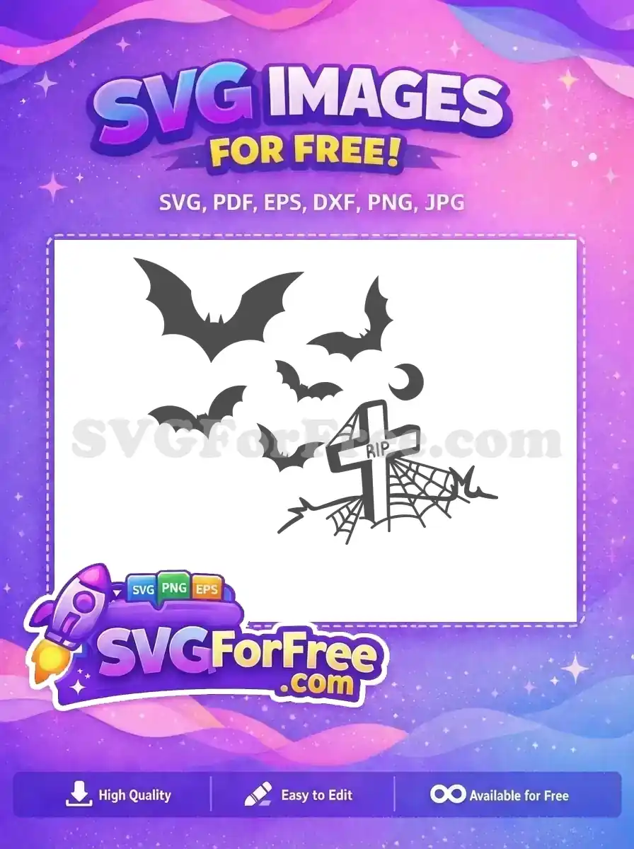 Free Bats Free RIP Tombstone Halloween Free SVG