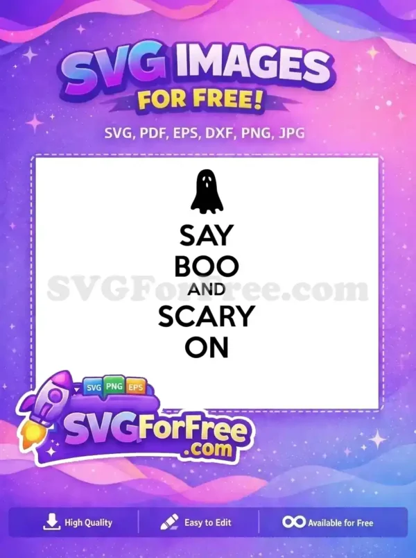 Free Black Ghost Free Say Boo Scary On Halloween Free SVG