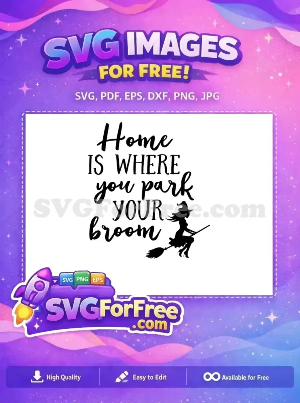 Free Flying Witch Free Broom Silhouette Home Decor Free SVG