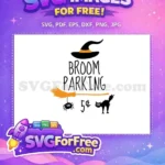 Free Broom Parking Sign Free Black Cat Halloween Free SVG - Instant Download