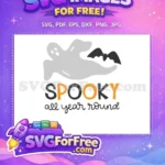 Free Gray Ghost Free Black Bat Halloween Free SVG - Instant Download