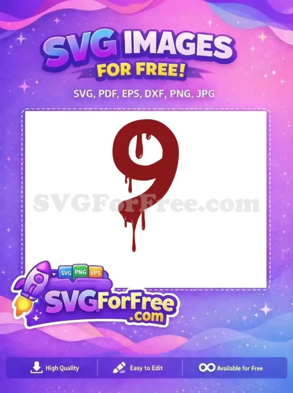 Free Dripping Blood Number 9 Free Halloween Quote Free SVG