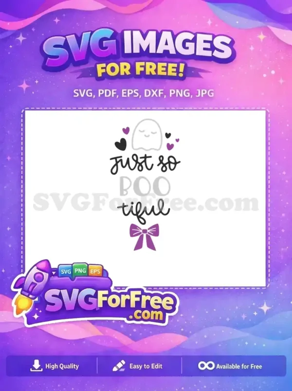 Free Smiling Ghost Free Purple Bow Halloween Free SVG